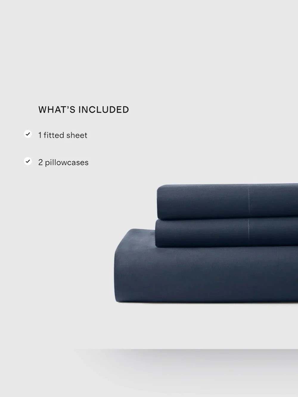 Quince Organic Crisp Percale 3 Piece Fitted Sheet, King (Navy)